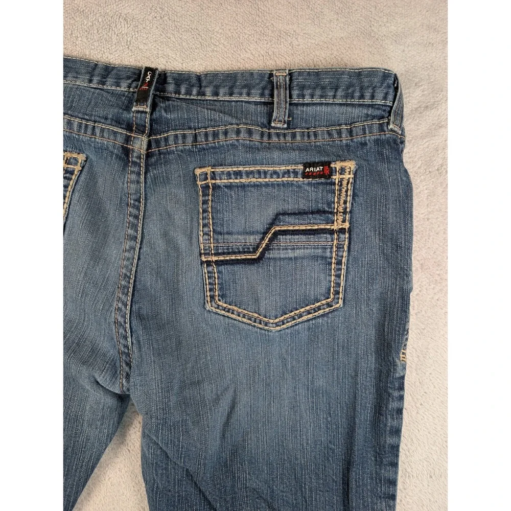 Ariat FR M5 Slim Straight Jeans Mens 42x32 Blue Flame Resistant Denim Work Pants